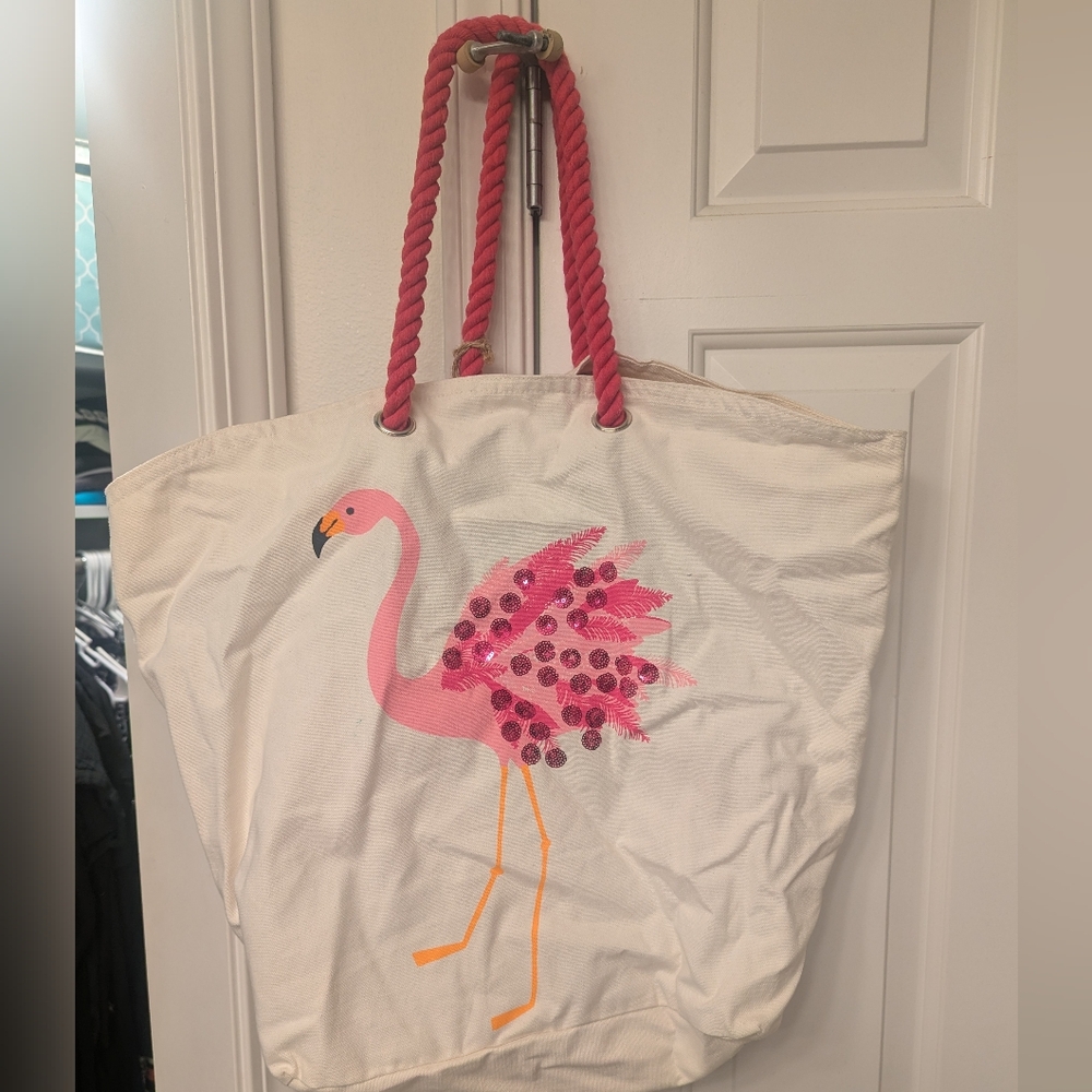 Flamingo Tote Bag And Matching Make-up Bag